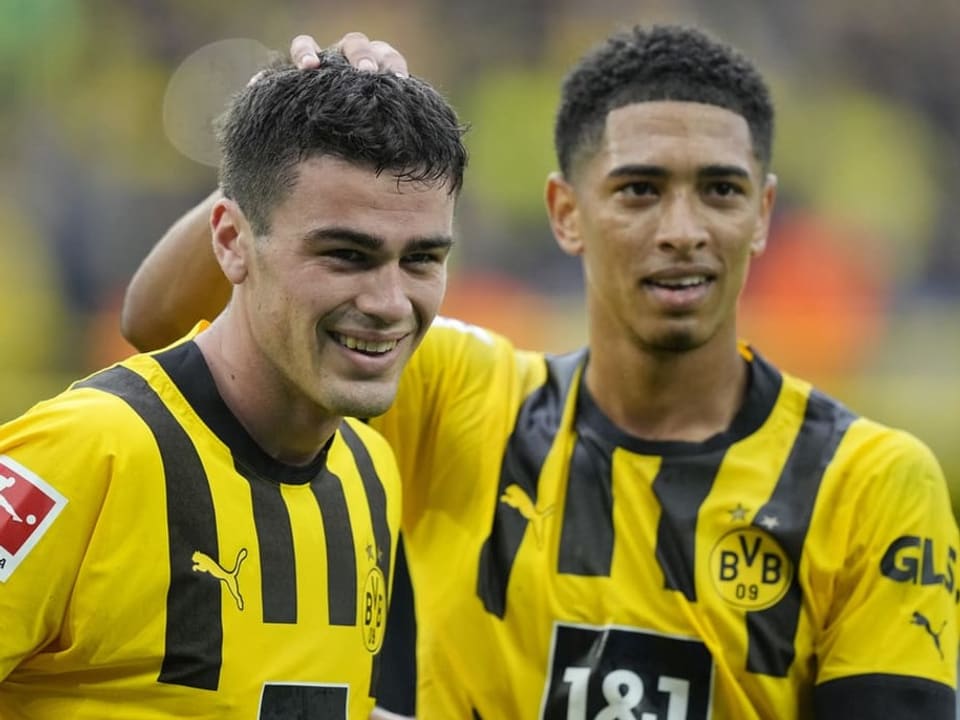 Haben allen Grund zur Freude Giovanni Reyna und Jude Bellingham, zwei der Dortmunder Torschützen.