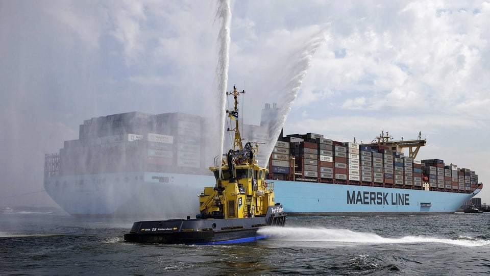 Die «Maersk McKinney Moeller» in Rotterdam