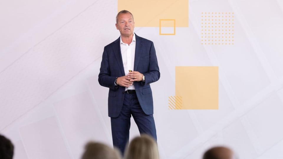 Implenia-CEO Andre Wyss bei der Präsentation der Halbjahresergebnisse 2022 (17.08.22)