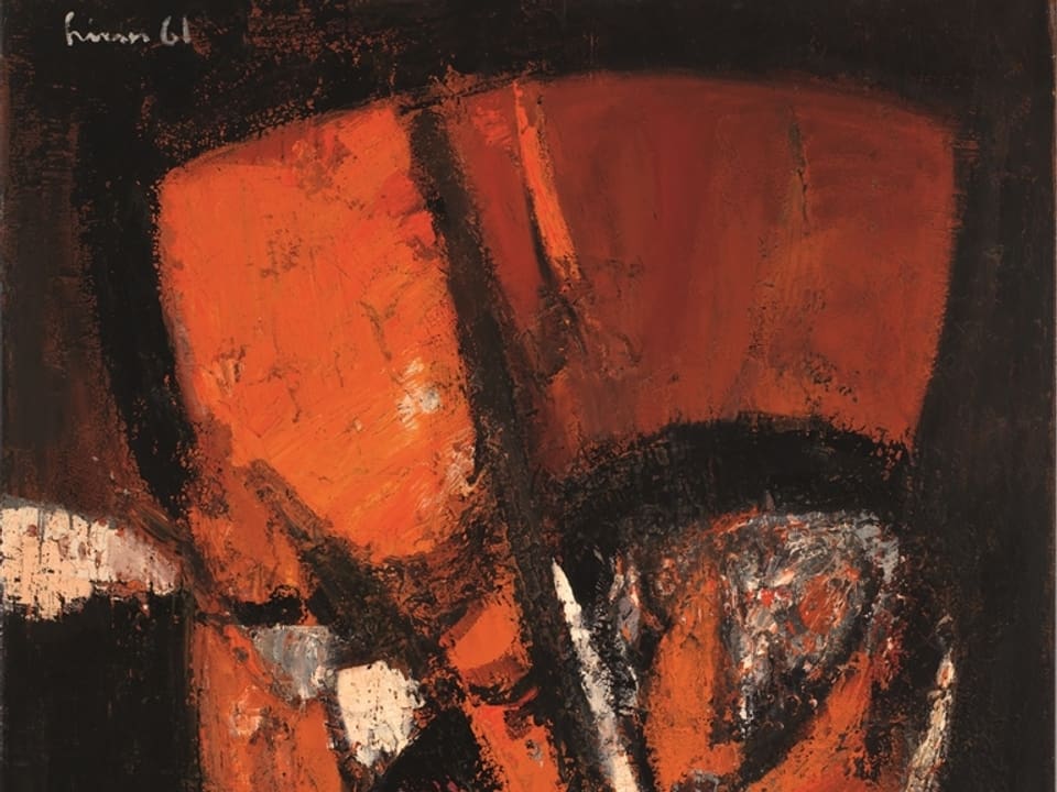 Komposition Schwarz | Orange | Rot, 1961, Öl auf Leinwand