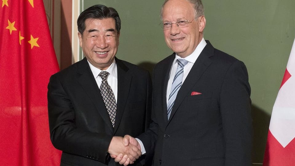 Chinas Vize-Regierungschef Hui Liangyu bei Bundesrat Schneider-Ammann.