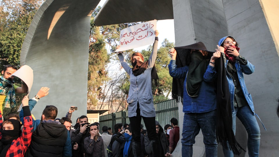 Demonstranten in Teheran, Iran. 