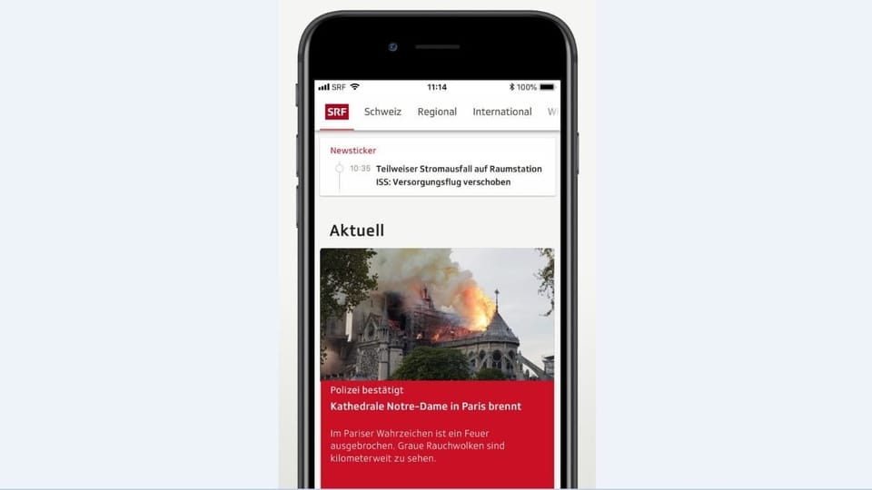 Startseite der SRF App