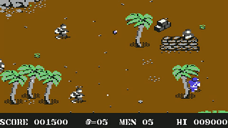 Ein Bildschirmfoto des Commodore-64-Games «Commando»