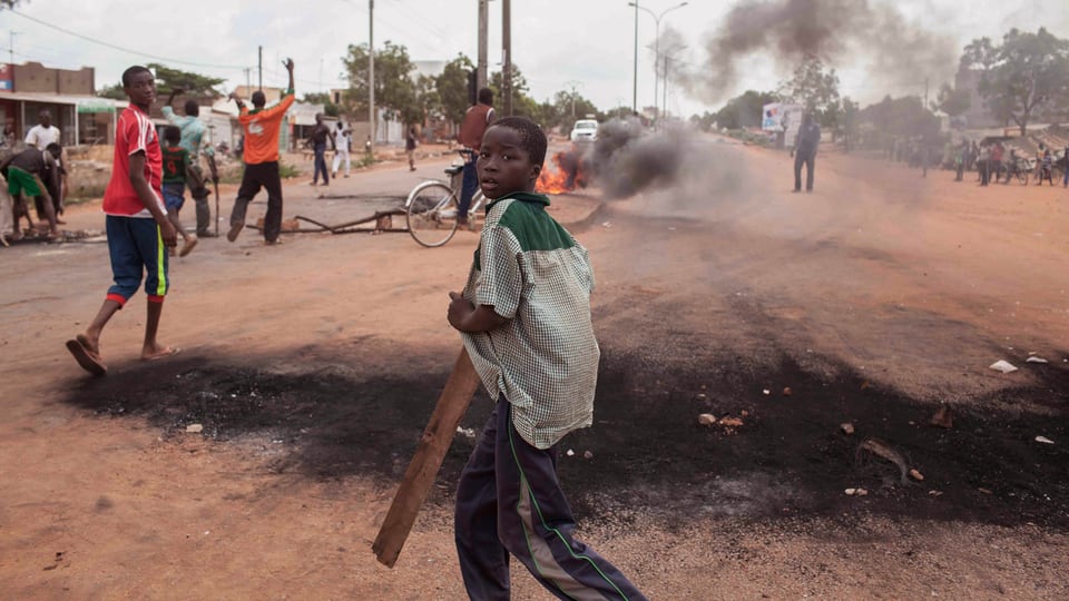 Demonstranten gegen den Putsch in Burkina Faso.