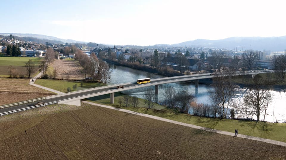 Visualisierung der neuen Reussbrücke