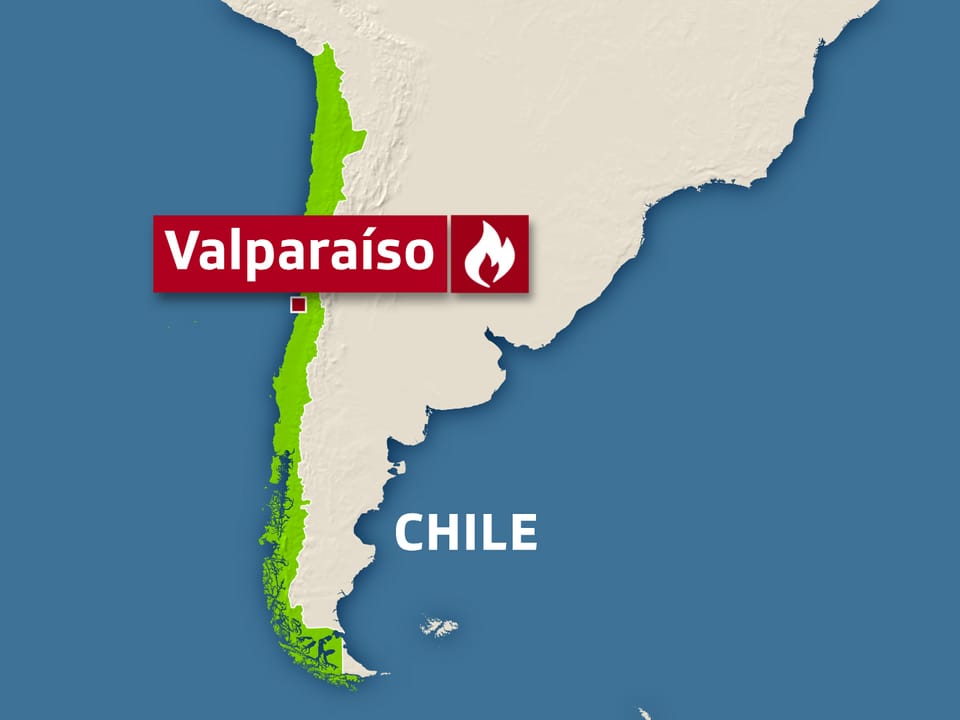 Grafik von Chile mit Valparaíso.