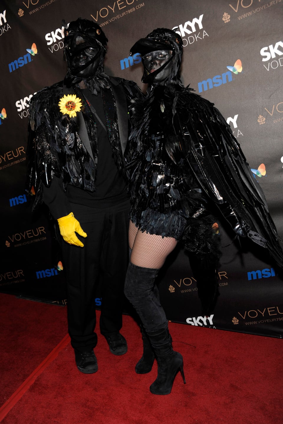 Heidi Klum mit Ehemann Seal als Raben-Duo.