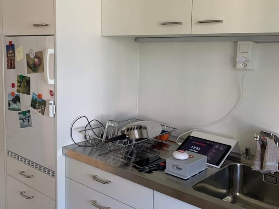 Kitchen with utensils.