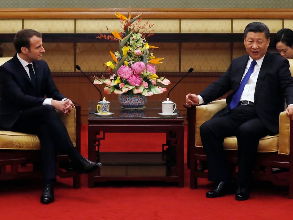 Französischer und chinesischer Präsident.