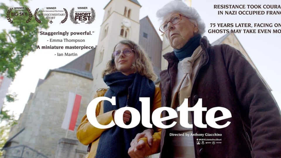 Filmposter für «Colette», auf dem Lucie und Colette Arm in Arm in Thüringen zu sehen sind.