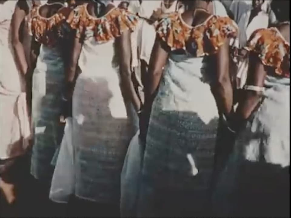 Mehrere Frauen sind von hinten zu sehen, währenddessen sie den «Mapouka» tanzen.