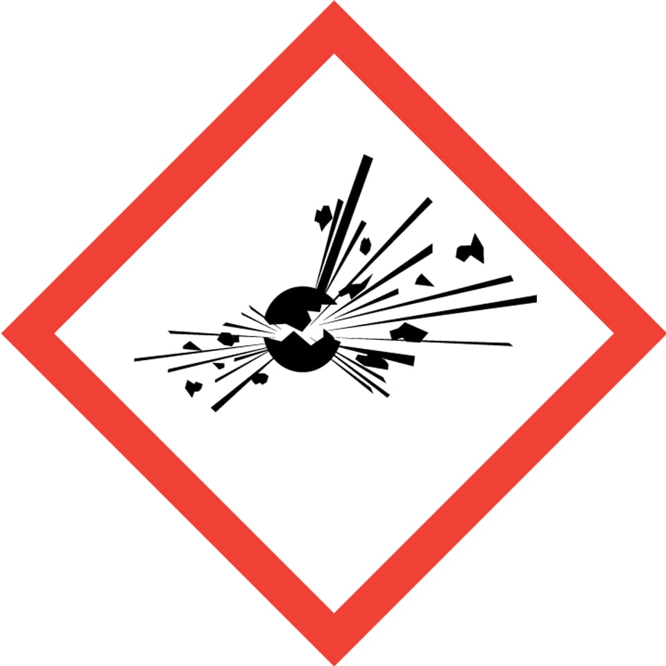 Gefahrenzeichen: Explosdierender Gegenstand