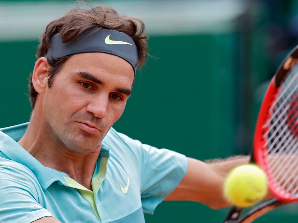 Roger Federer in Aktion.