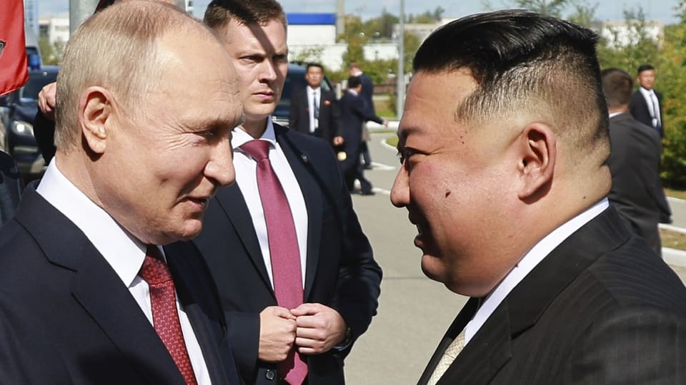 Der russische Präsident Wladimir Putin empfängt Kim Jong-un am 6. September in Russland