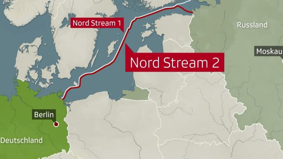 Karte, wo Nord Stream durchführt