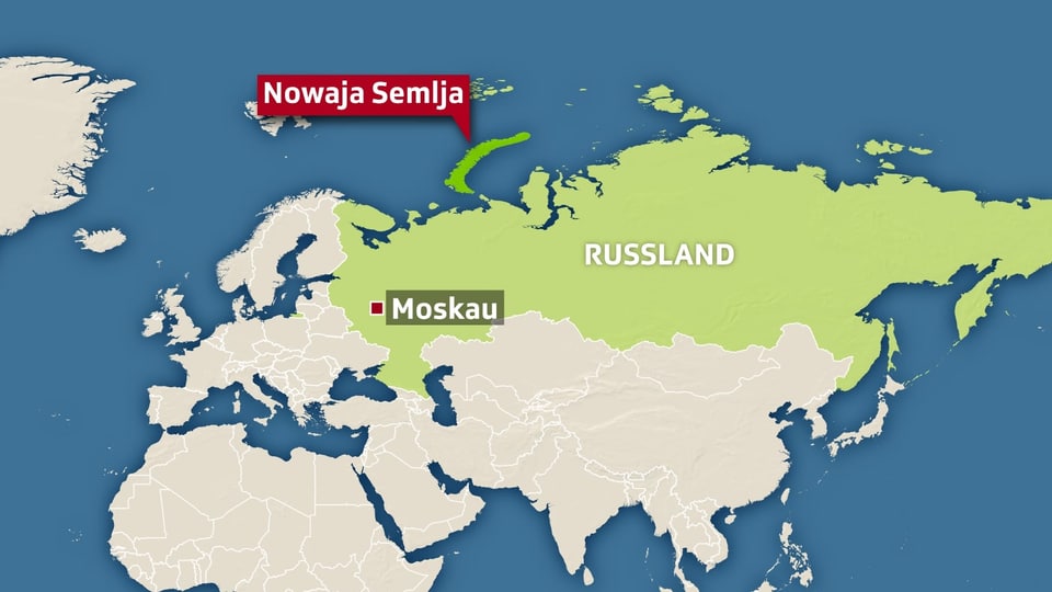 Karte von der russischen Doppelinsel Nowaja Semlja im Nordpolarmeer. 