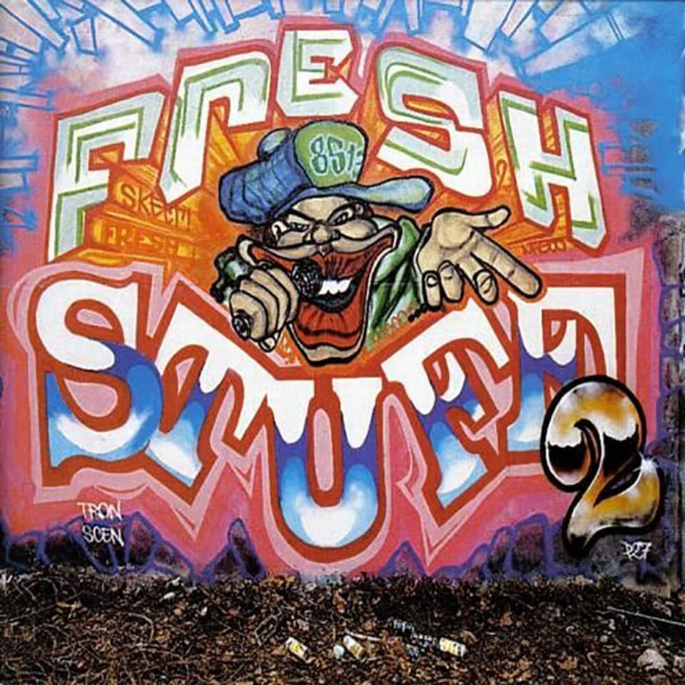 CD-Cover: Ein Graffitti mit der Aufschrift "Fresh Stuff 2"