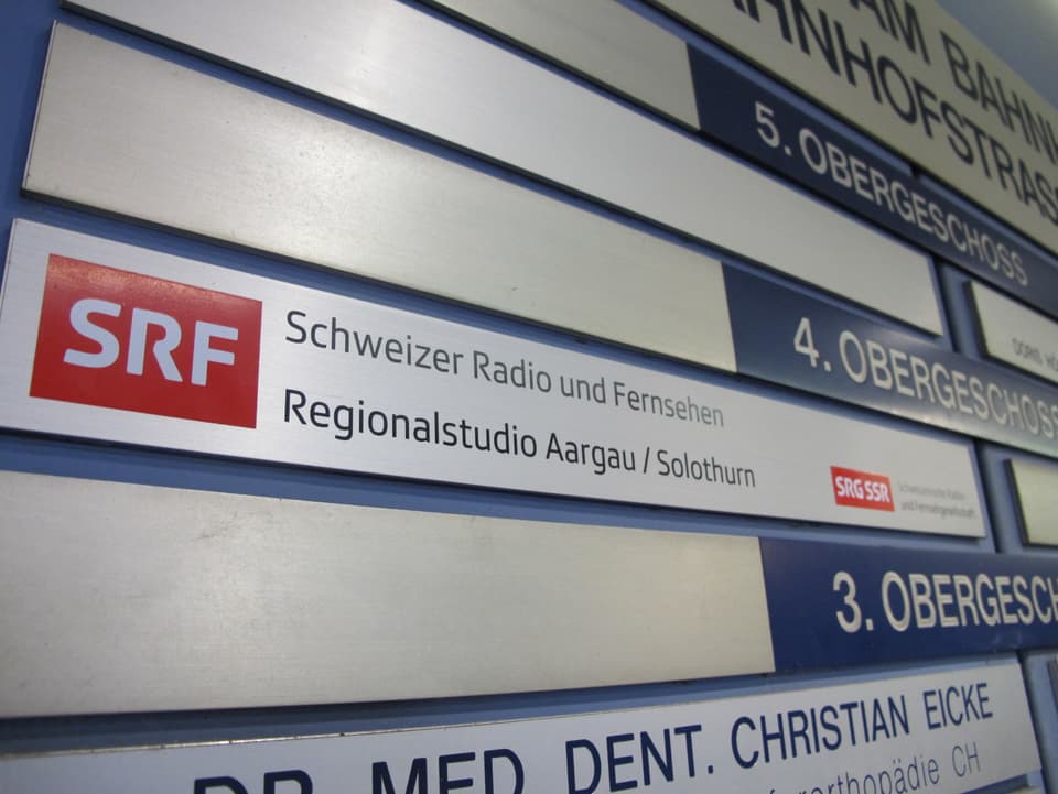 Firmenschild SRF Regionalstudio