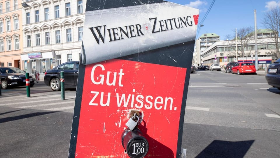 Zeitungsständer in Wien.