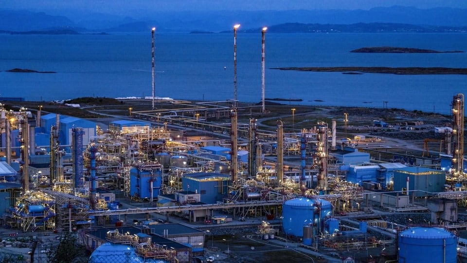 Blick auf die Karsto-Verarbeitungsanlage in Nord-Rogaland, Norwegen