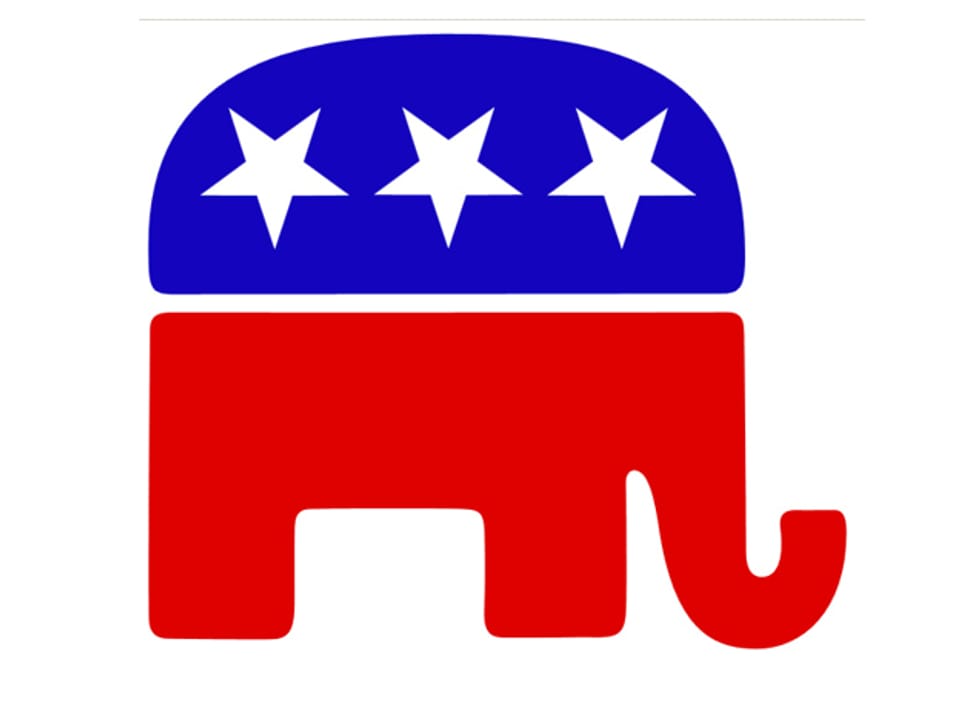 Blau-roter Elefant der republikanischen Partei.