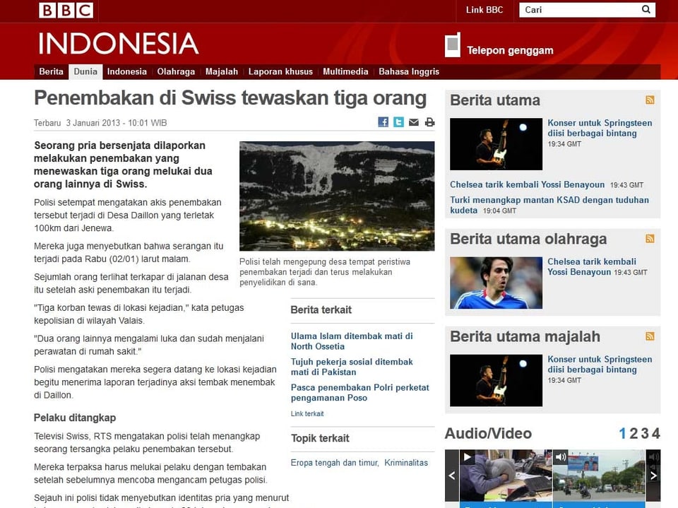Website der BBC Indonesia