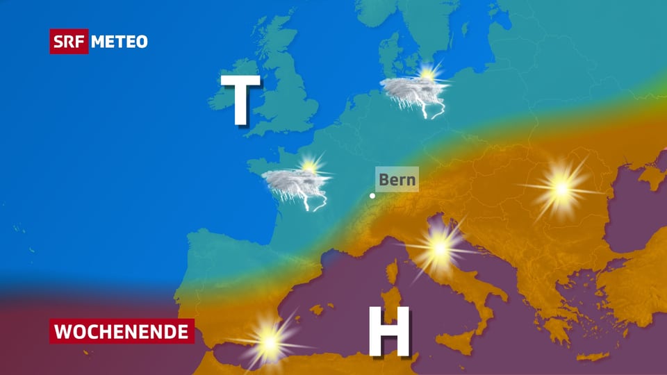 Wetterprognose Luftmassengrenze mit Tücken Meteo SRF
