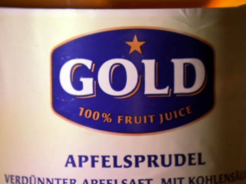 Etikette von auf Apfelstrudel-Flasche von Migros