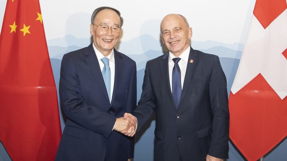  In Zürich traf er mit Chinas Vize-Präsidenten Wang Qusihan zusammen. 