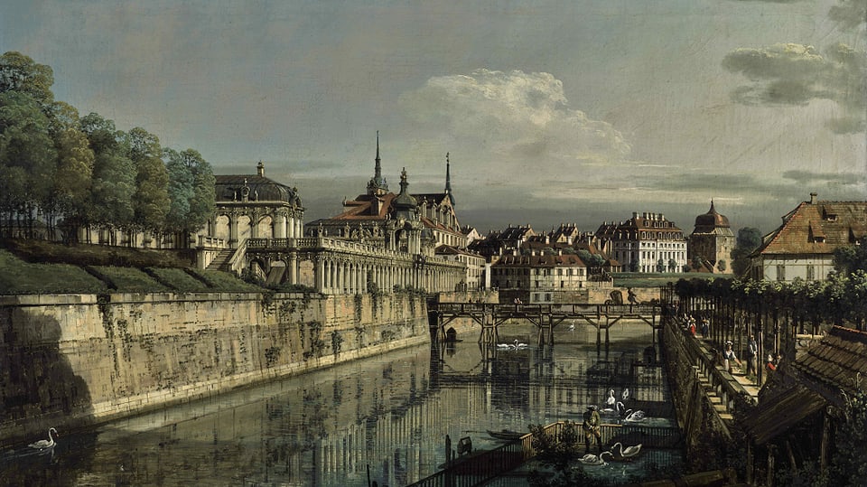Gemälde des Zwingergrabens in Dresden