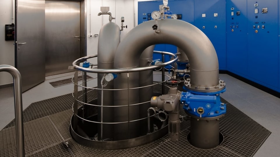 So sieht es im Innern der Wasserversorgung Untere Langete aus: eine Pumpstation.