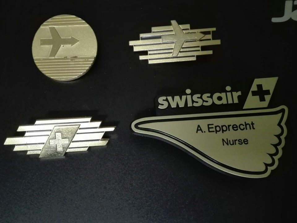 Namensschild der Swissair-Nurse.