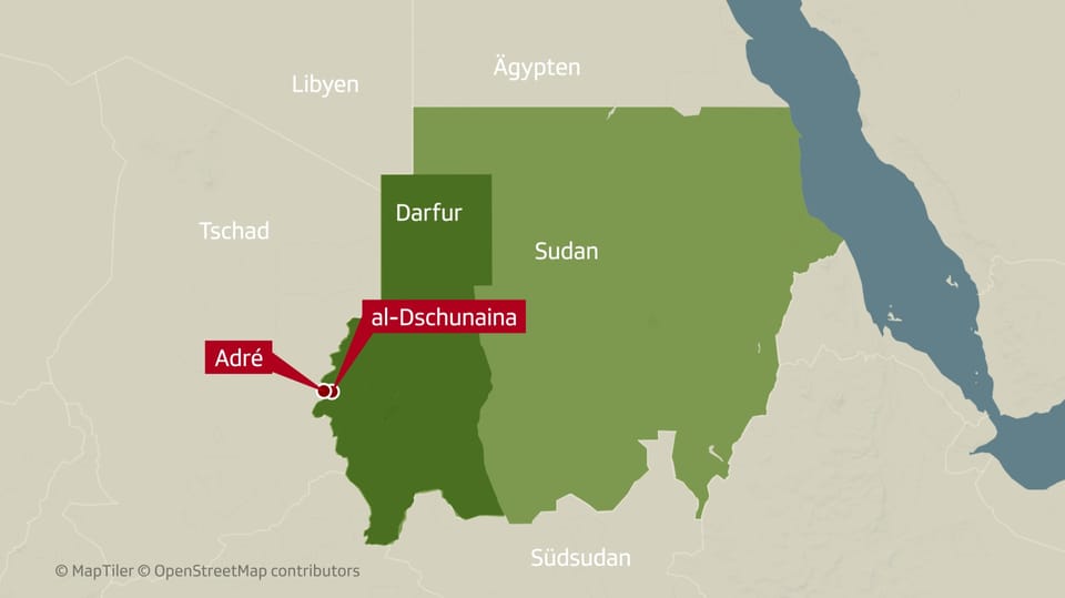 Karte der Grossregion Darfur