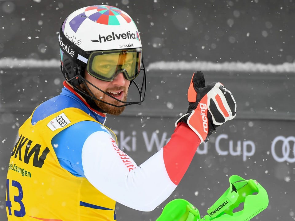 Luca Aerni kämpft um einen WM-Platz im Slalom.