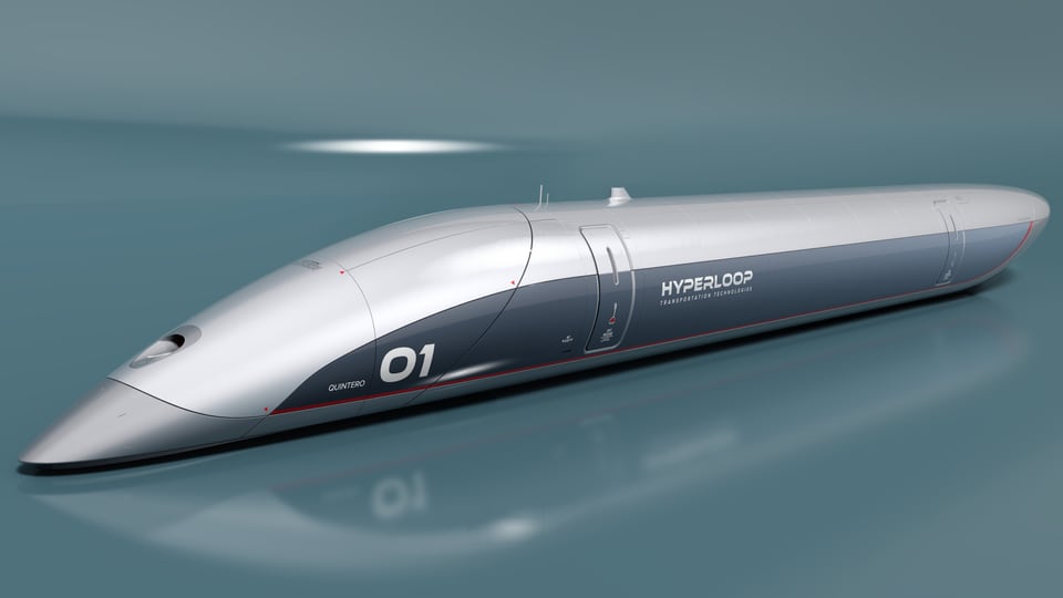Ein Modell einer Hyperloop-Kapsel.
