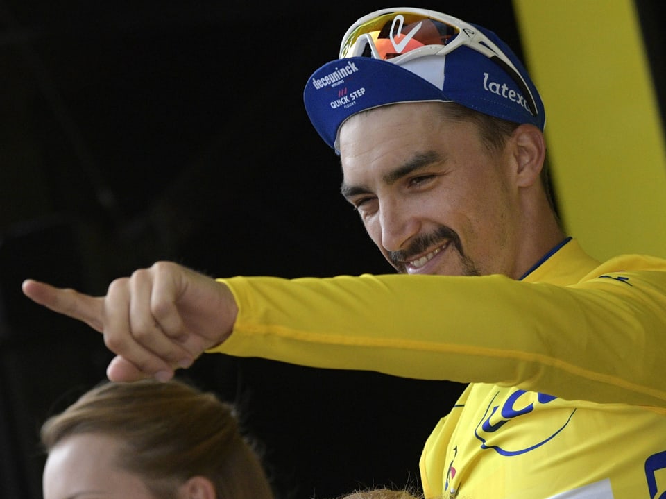 Trennte sich vorübergehend vom Leadertrikot Julian Alaphilippe im Leadertrikot