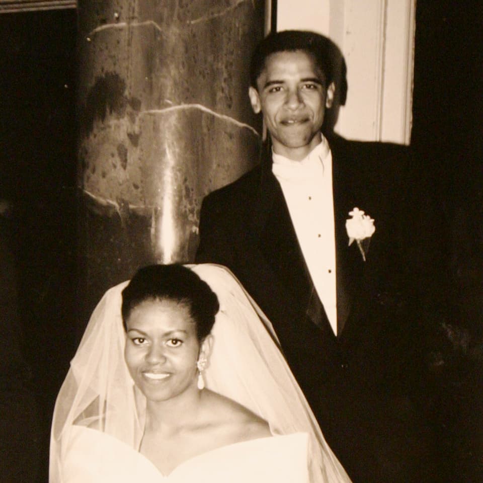 Hochzeitsbild von Michelle und Barack Obama