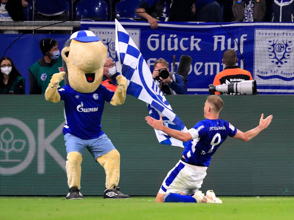 Absteiger Schalke 04 zeigt nach der deutlichen Niederlage gegen Regensburg eine Reaktion und schlägt Düsseldorf trotz Rückstand 3:1. Simon Terodde trifft doppelt und steht schon bei 6 Saisontoren.