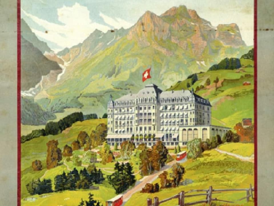 Zeichnung vom Kurhotel in Engelberg.