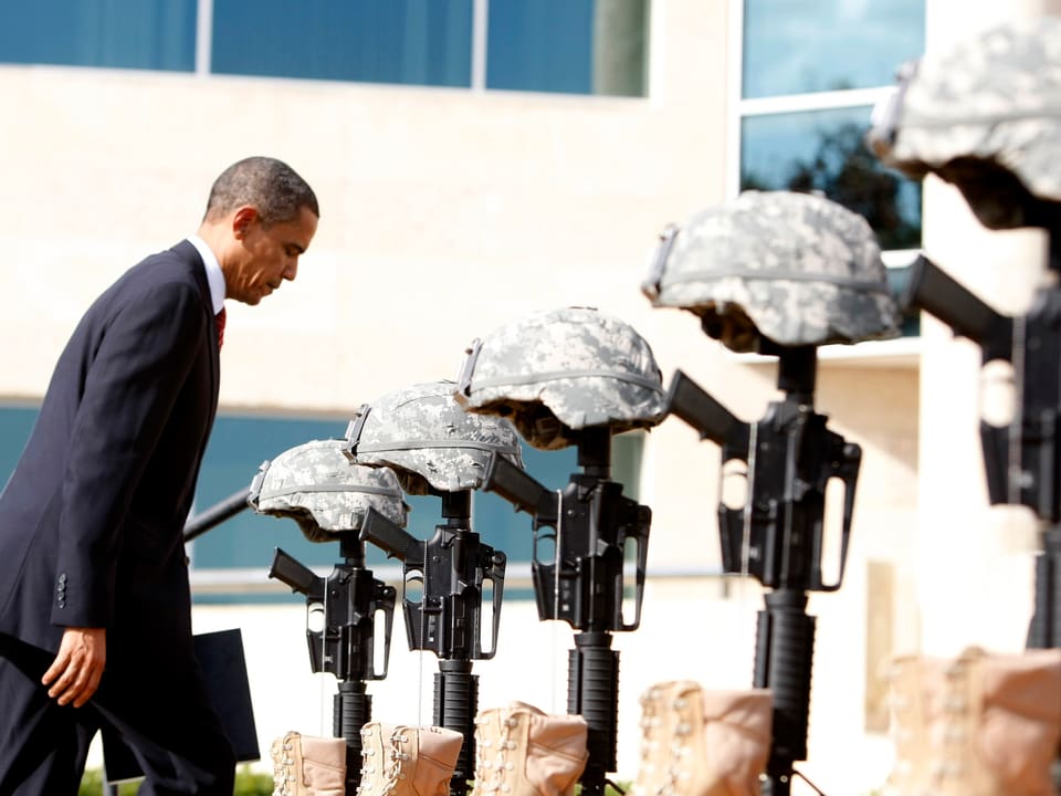 Obama an einer Gedenkveranstaltung.