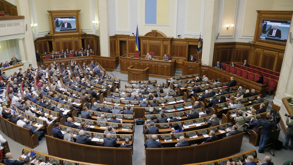 Das ukrainische Parlament tagt.