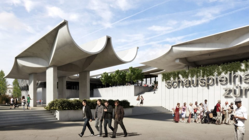 Futuristisches Gebäude aus Beton