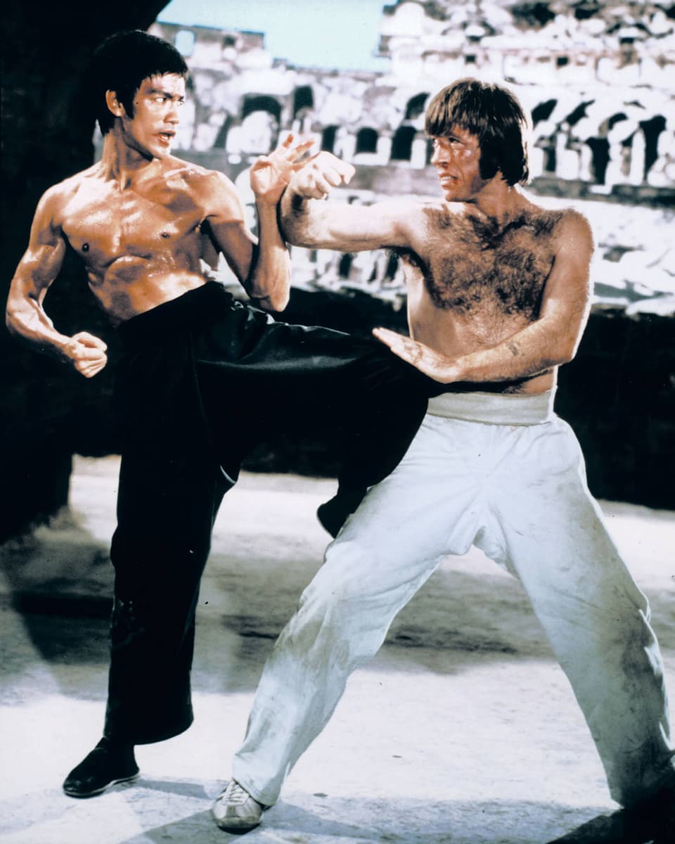 Bruce Lee kämpft gegen Chuck Norris