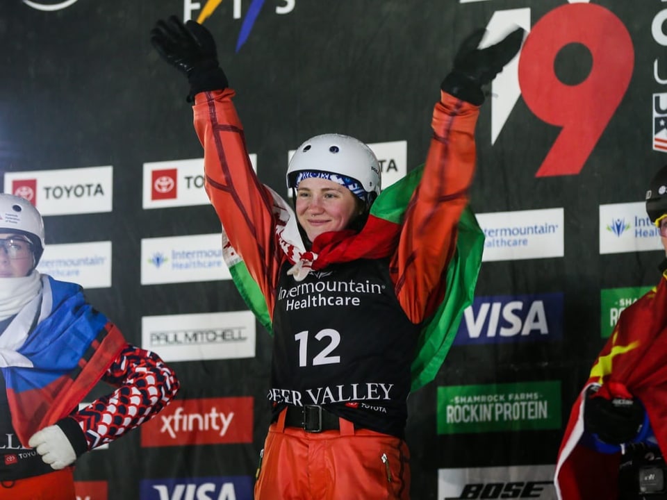 Die Belarussin Alexandra Romanowskaja, die 2019 bei der Ski-Freestyle-WM Gold gewonnen hat.