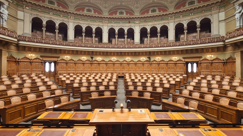 Der Nationalratssaal ijm Parlamentsgebäude.