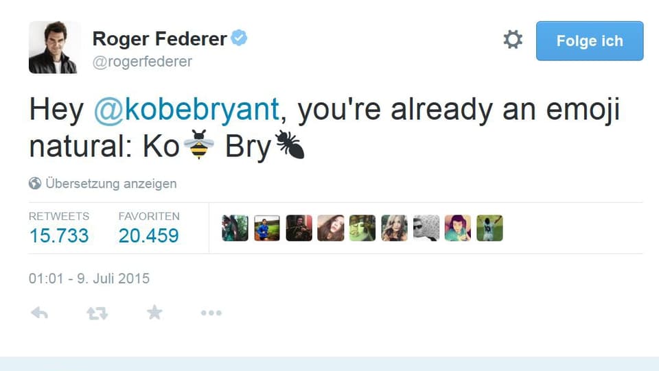 Screenshot des Federer-Tweets
