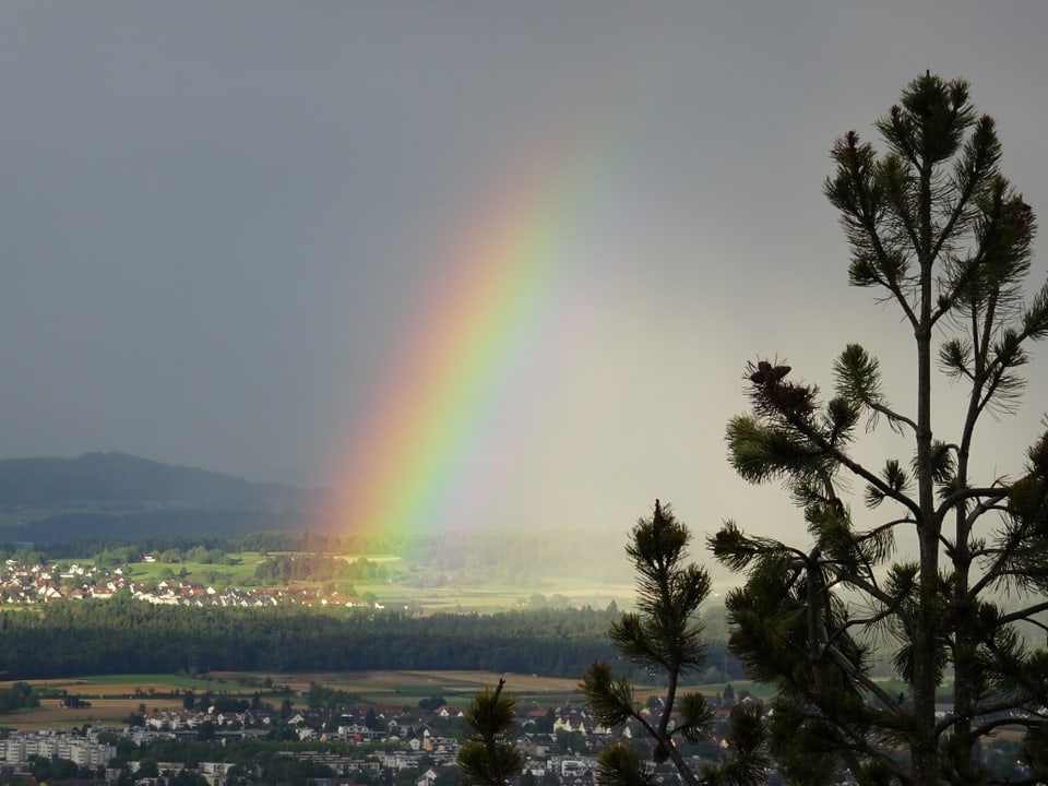 Regenbogen über dem Tal.
