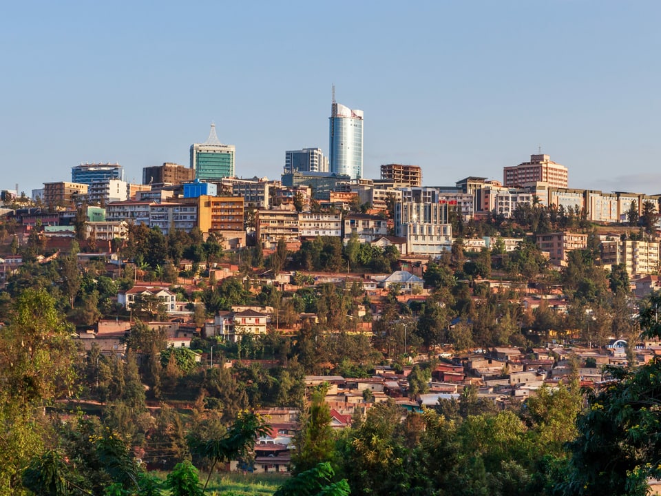 Blick auf die Hauptstadt von Ruanda, Kigali.