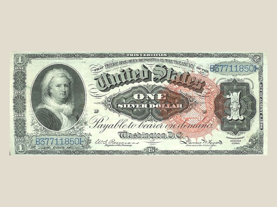One-Dollar-Schein Ende des 19. Jahrhunderts.